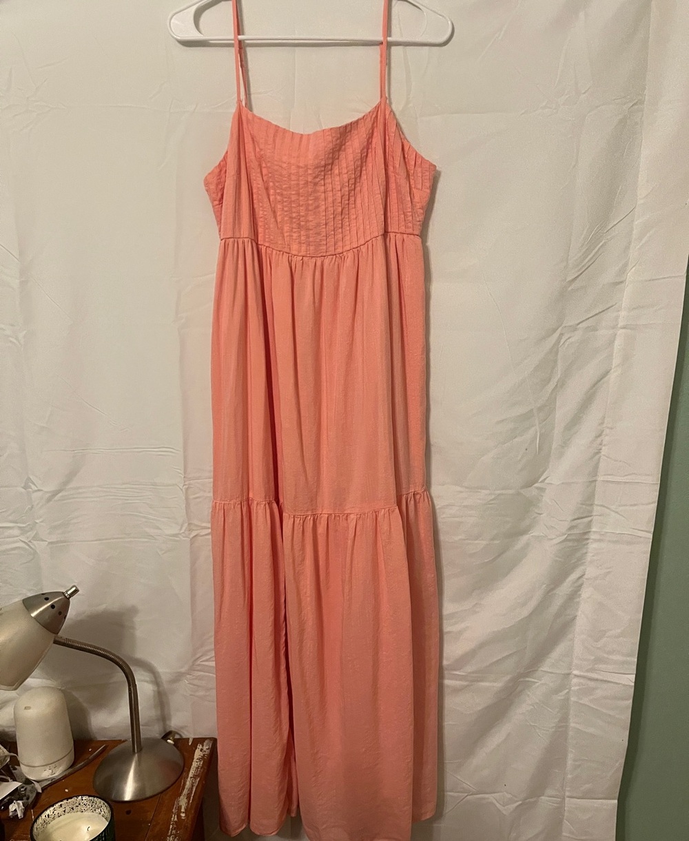 American Eagle Outfitters Coral Maxi Sundress with Spaghetti Straps